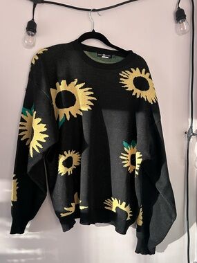 Daisy Street Oversized Sunflower Sweater